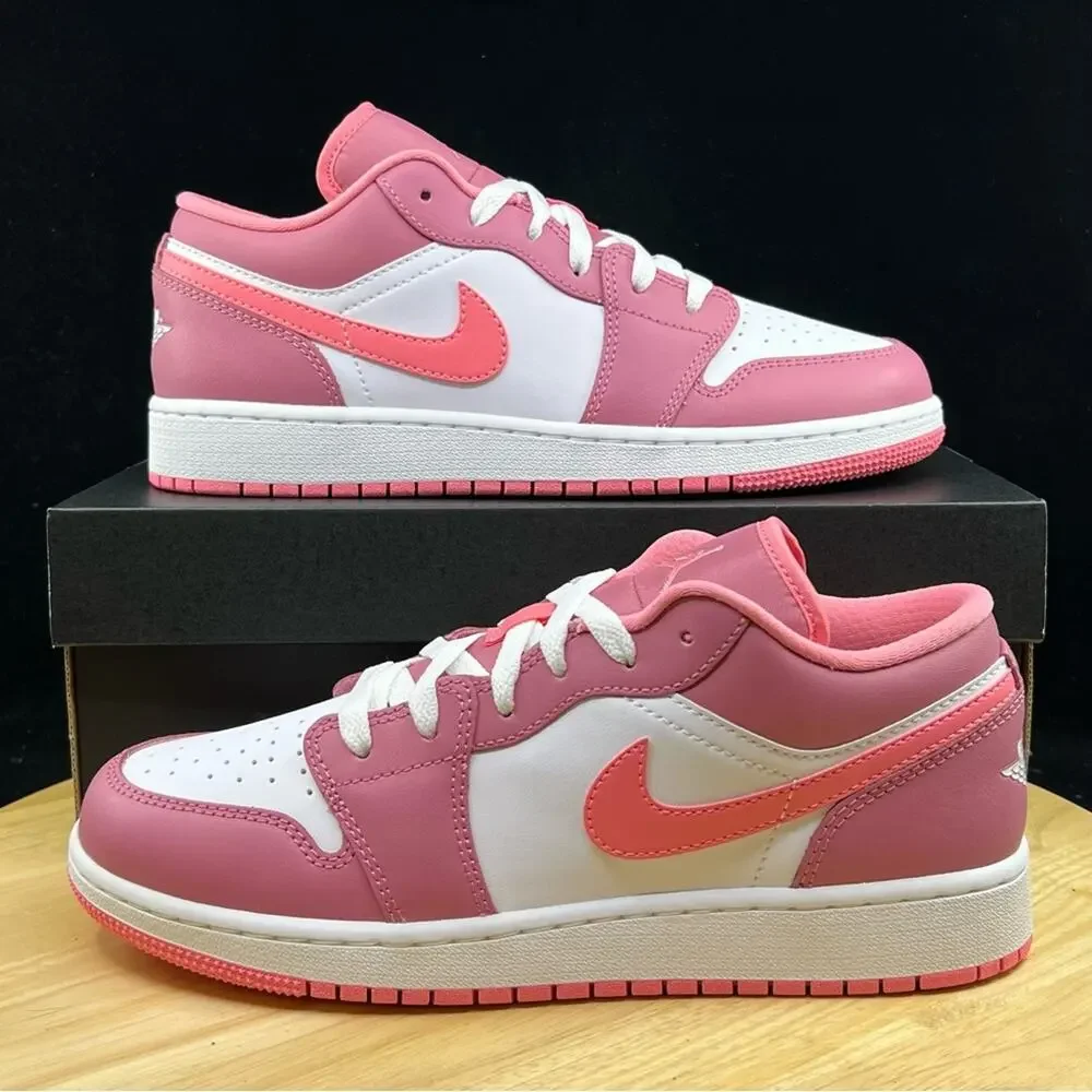 Air Jordan 1 Low GS Berry Pink 553560-616 Size 6Y/ 7.5 Wmns Retro Sneakers - Picture 1 of 9